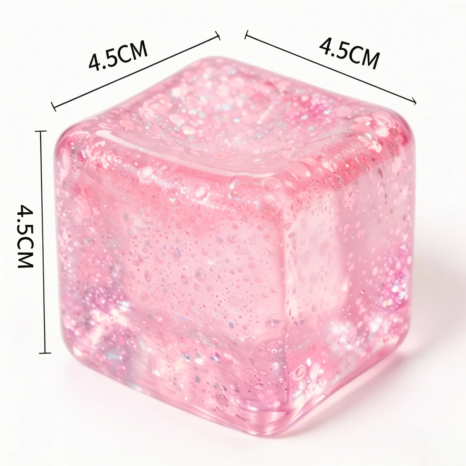 Glitter Ice Cube Squishy Toy Soft TPR Stress Relief Cube Wholesale Squishy Toy 6