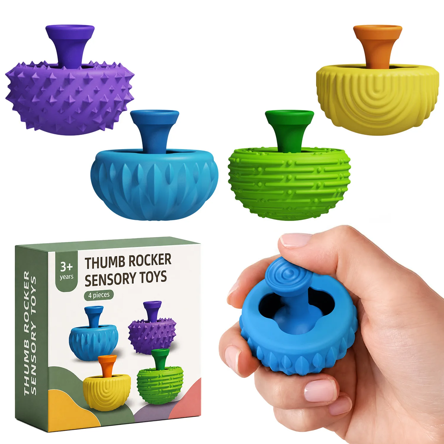 Silicone Thumb Rocker Sensory Fidget Toy Set Wholesale Squishy Toy 5