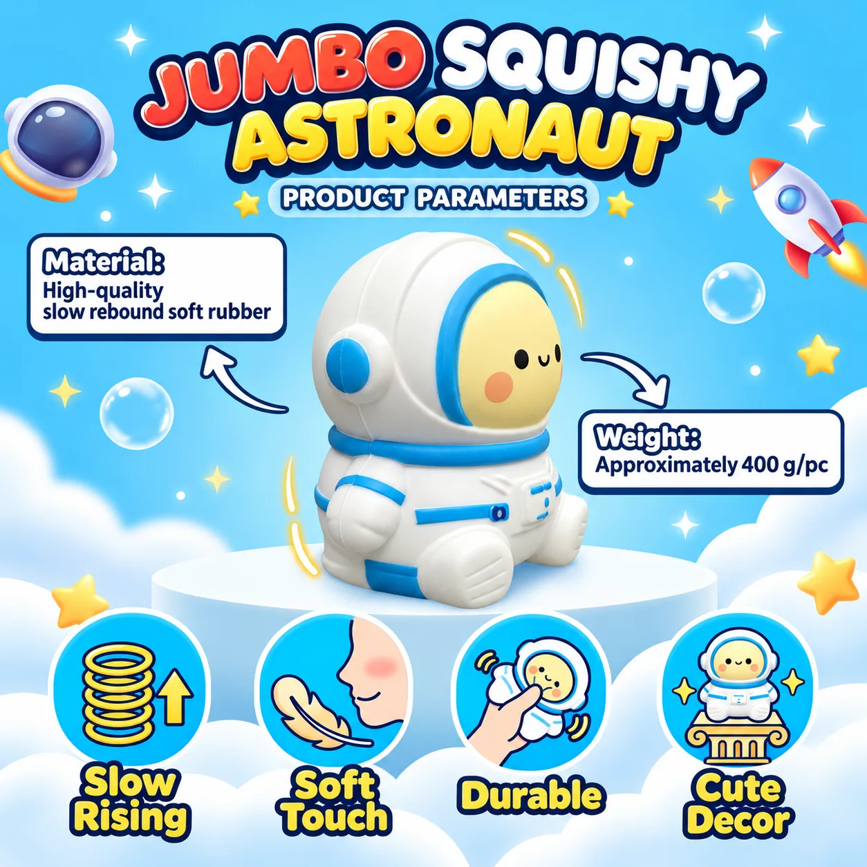 Jumbo Squishy Astronaut Toy Slow Rebound Stress Relief Toy