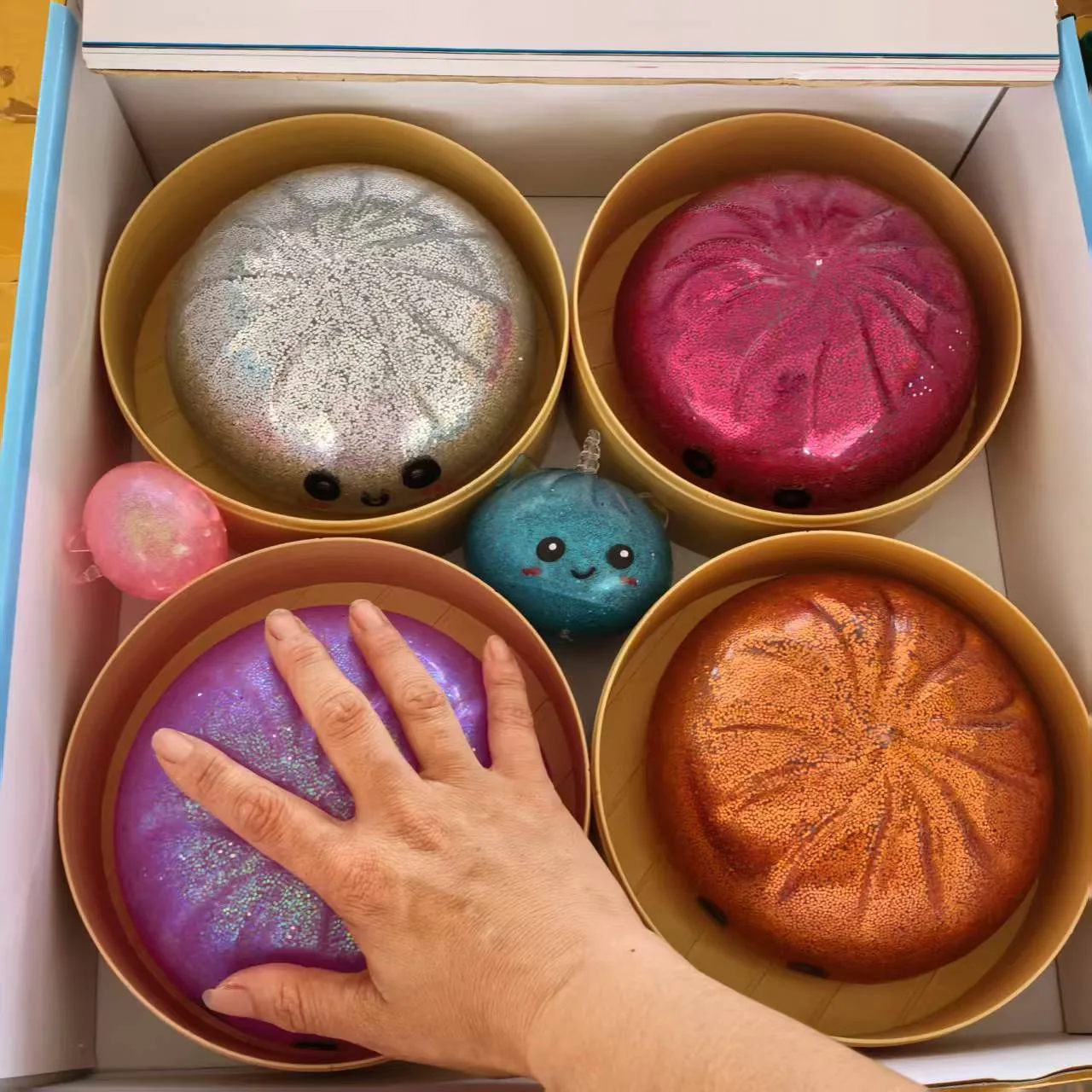 Large 15cm Steamer Bun Squishy Toy Glitter Dumpling Stress Relief Toy Wholesale Squishy Toy 4