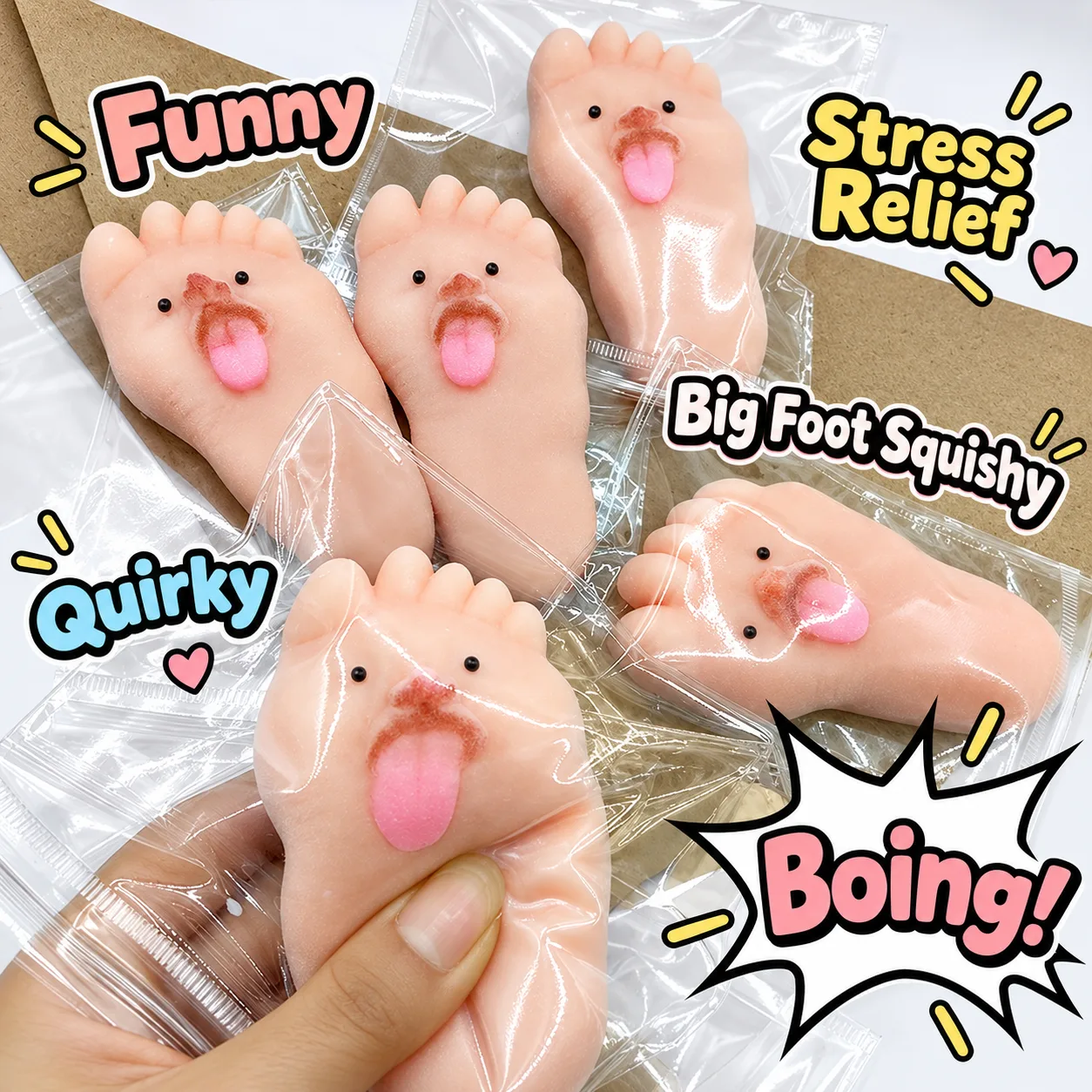 Tongue-Out Big Foot Squishy Toy Stress Relief Novelty Palm Squeeze Toy Wholesale Squishy Toy 5