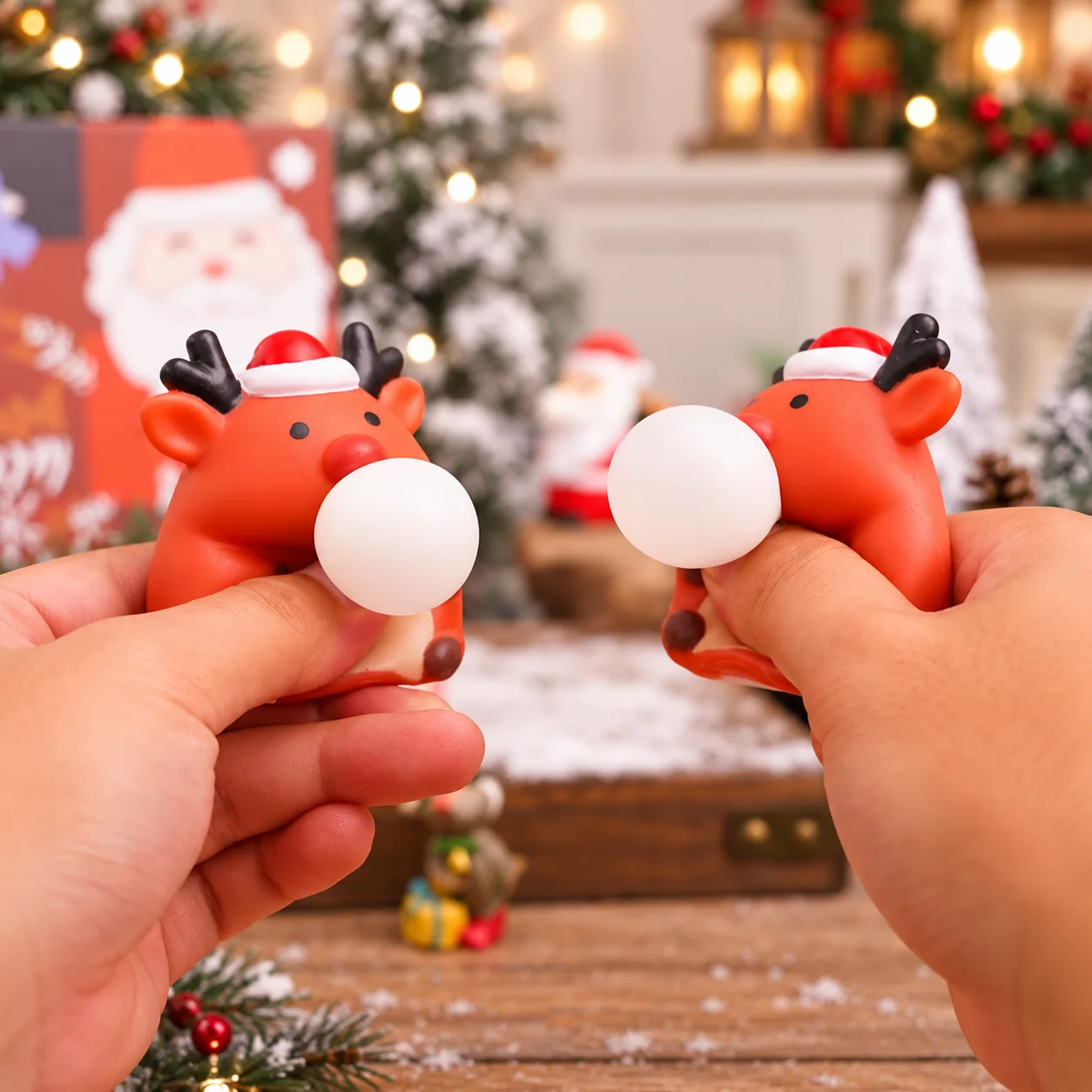 Christmas Bubble Blowing Squishy Toy Keychain Stress Relief Toy Wholesale Squishy Toy 2
