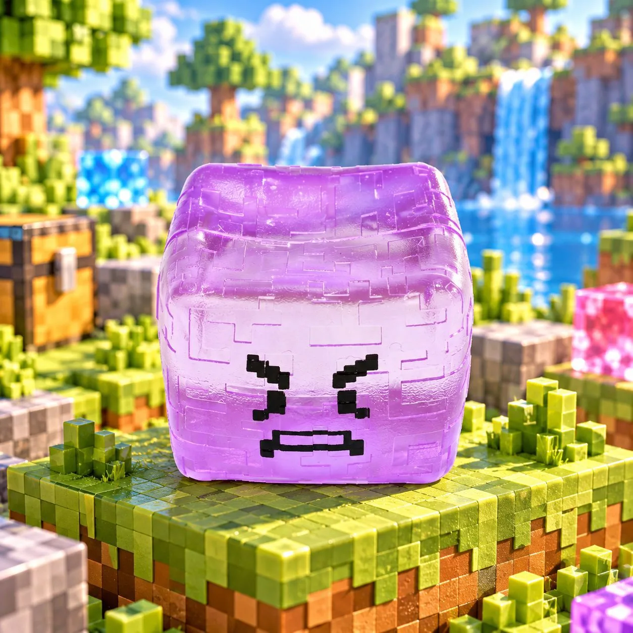 Pixel Block Squishy Toy Translucent TPR Stress Relief Cube Wholesale Squishy Toy 9