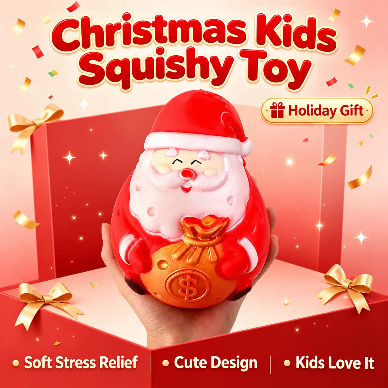 Jumbo Santa Claus Squishy Toy Slow-Rising Christmas Stress Relief Toy Wholesale Squishy Toy 7