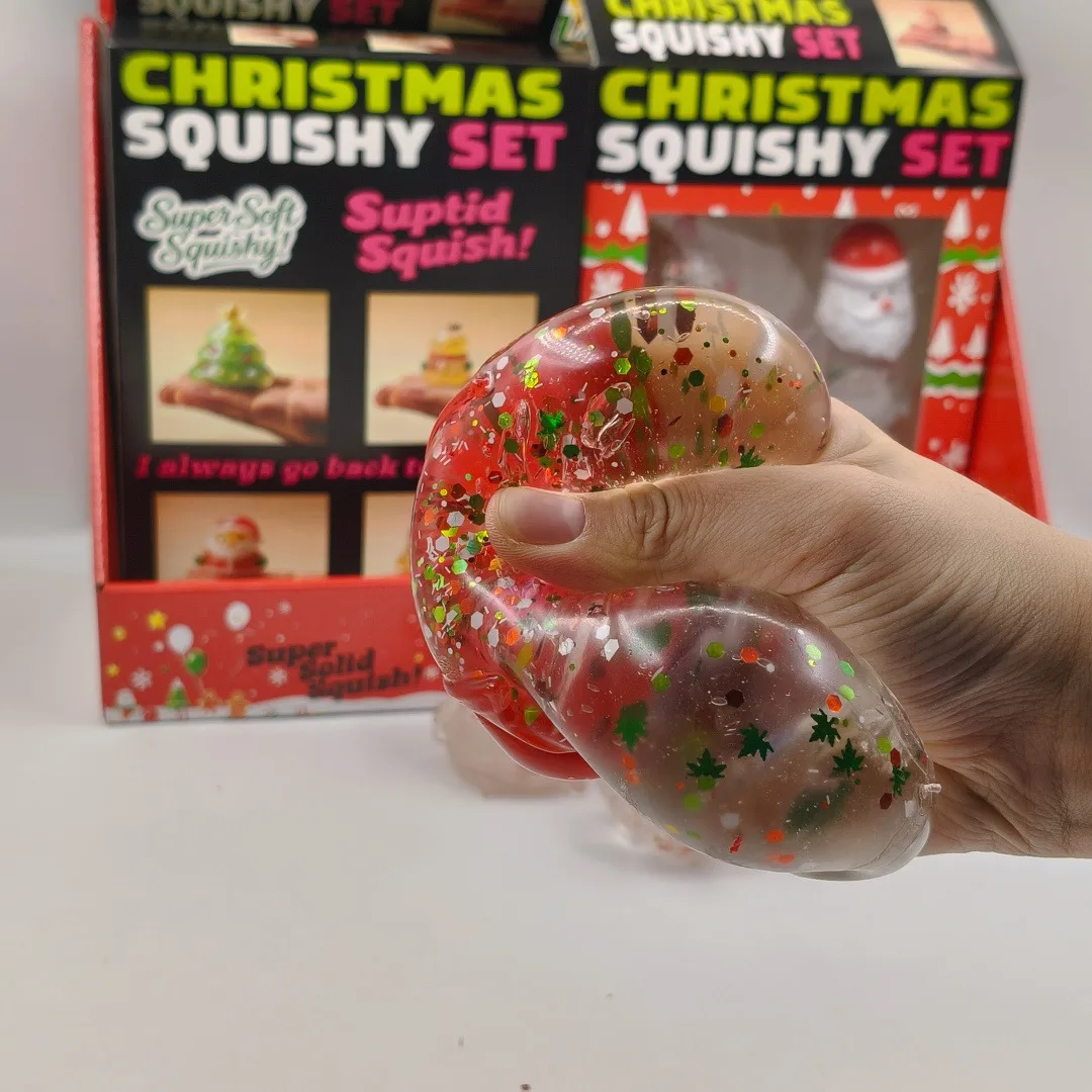 Christmas Slow-Rising Squishy Toy Set with Santa, Snowman, Tree and Bell Wholesale Squishy Toy 3
