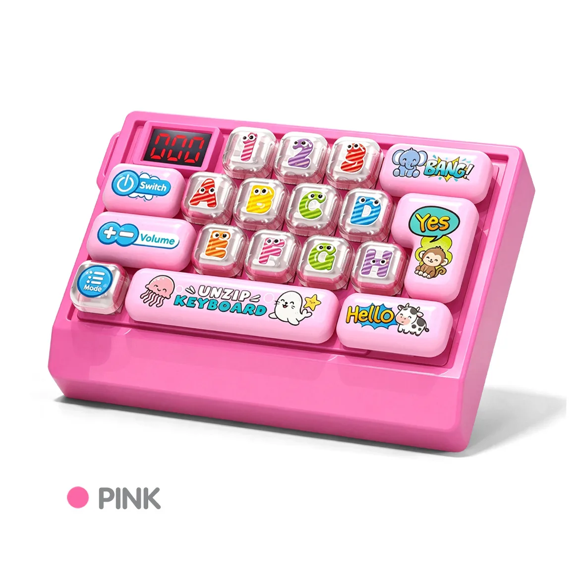 UNZIP Keyboard Squishy Toy Interactive LED Music Keyboard Keychain Pendant Wholesale Squishy Toy 3