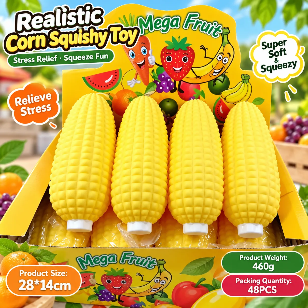 Large Realistic Corn Squishy Toy Soft TPR Stress Relief Toy Wholesale Squishy Toy 4