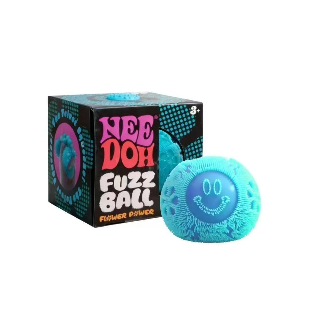 NeeDoh Fuzz Ball Squishy Toy Fuzzy Smiley Flower Stress Relief Ball Wholesale Squishy Toy 7