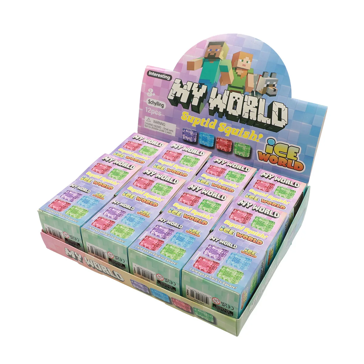Pixel Block Squishy Toy Translucent TPR Stress Relief Cube Wholesale Squishy Toy 6