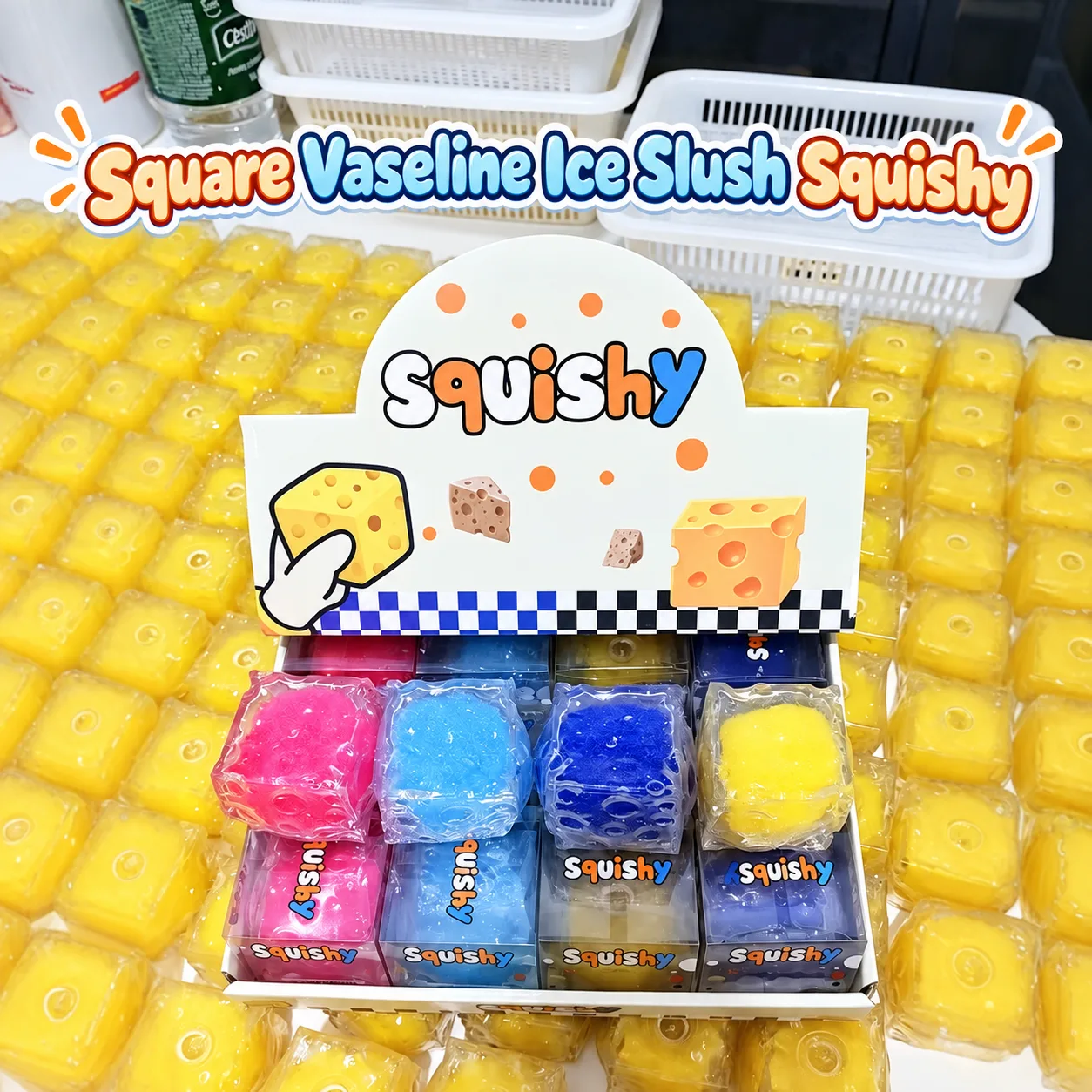 Vaseline Ice Slush Square Squishy Toy Slow Rising Jelly Stress Relief Toy Wholesale Squishy Toy 4