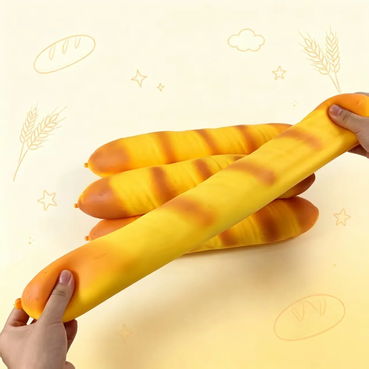 Jumbo 38cm Realistic French Baguette Squishy Toy Slow Rising TPR Stress Relief Toy Wholesale Squishy Toy 4