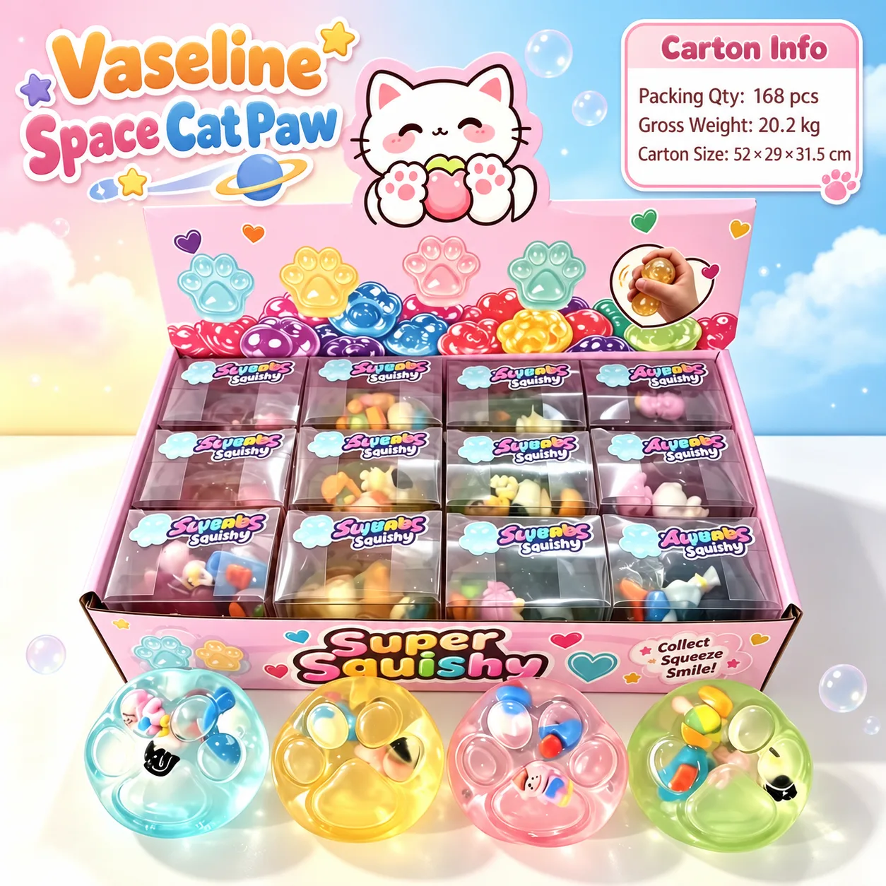Vaseline Space Cat Paw Squishy Toy Slow Rising Stress Relief Toy Wholesale Squishy Toy 5