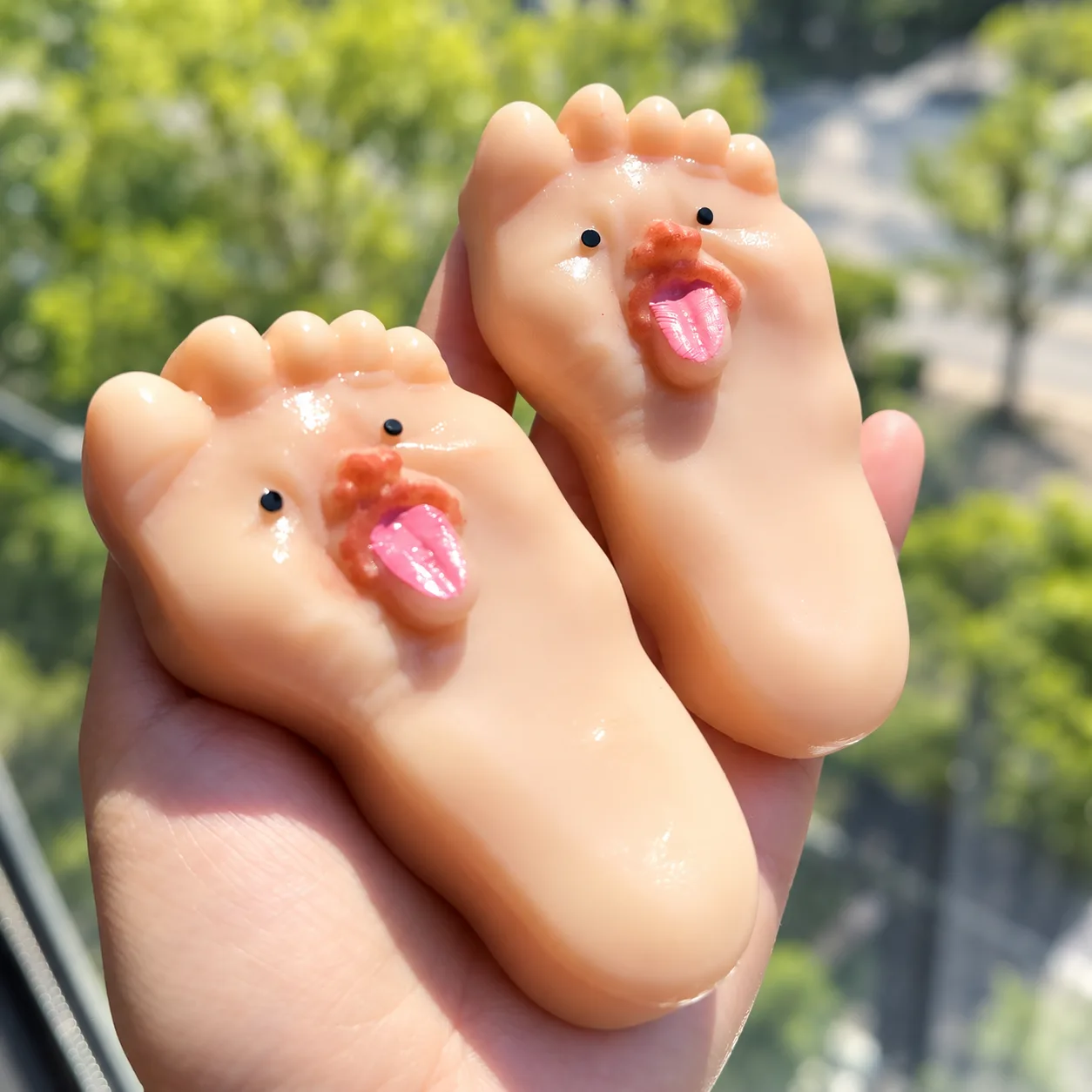 Tongue-Out Big Foot Squishy Toy Stress Relief Novelty Palm Squeeze Toy Wholesale Squishy Toy 2