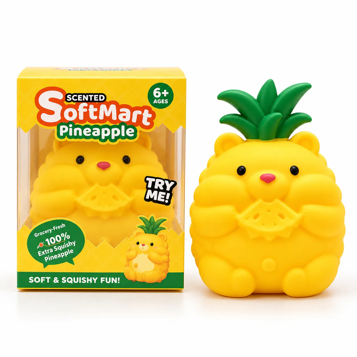 Pineapple Bear Squishy Toy Soft TPR Stress Relief Fidget Toy Wholesale Squishy Toy 7