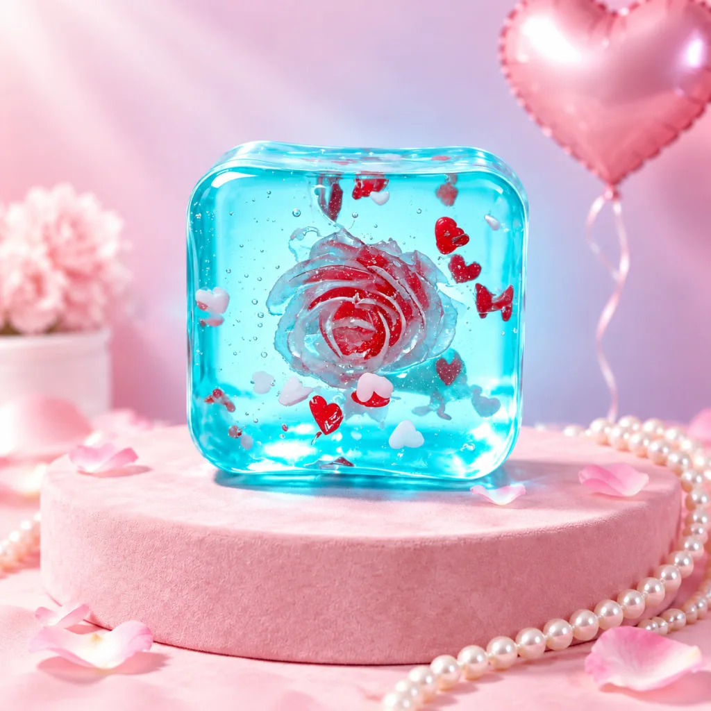 Valentine Red Lip Transparent Gel Squishy Cube Stress Relief Toy Wholesale Squishy Toy 9