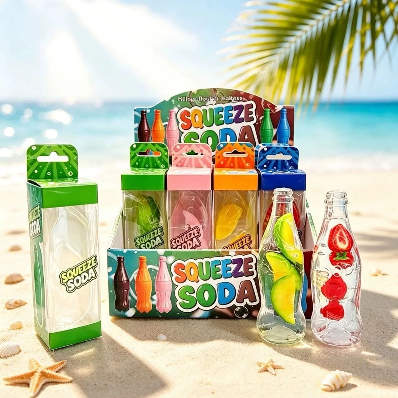 Transparent Soda Bottle Fruit Squishy Toy Soft TPR Stress Relief Toy Wholesale Squishy Toy 6