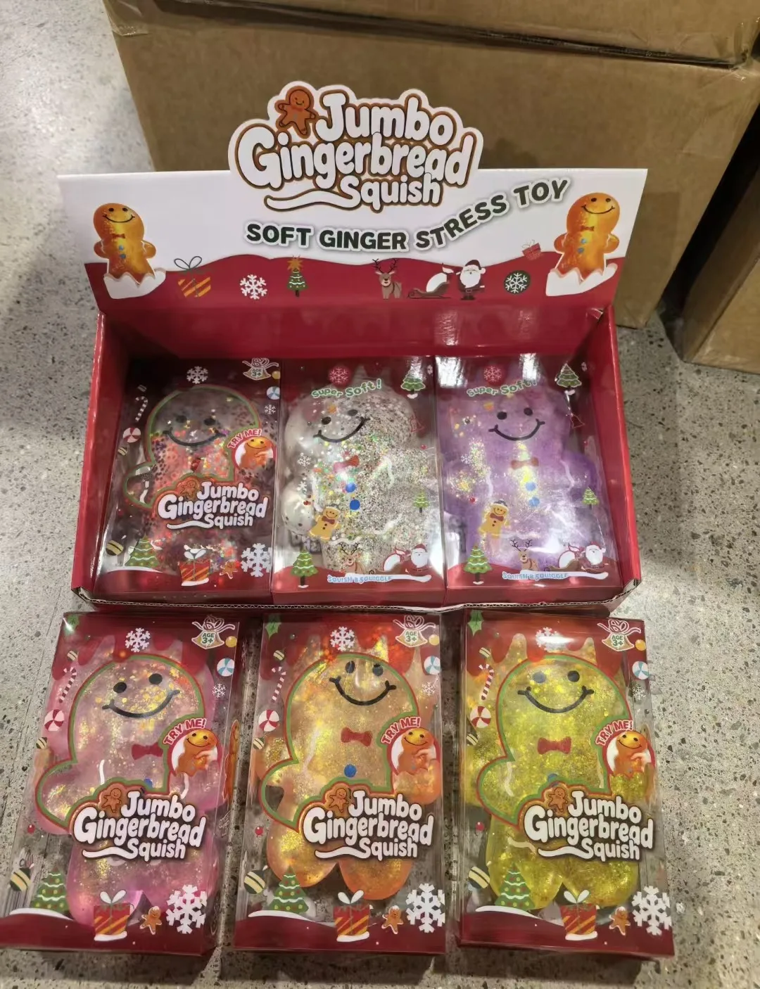 Jumbo Christmas Glitter Gingerbread Man Squishy Toy Wholesale Squishy Toy 8