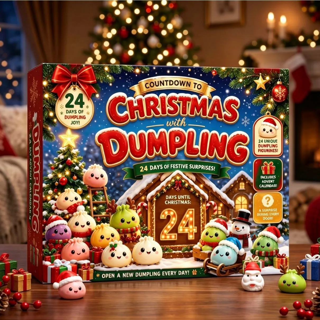 24-Day Christmas Countdown Advent Calendar Dumpling Squishy Blind Box DIY Toy Set Wholesale Squishy Toy 6
