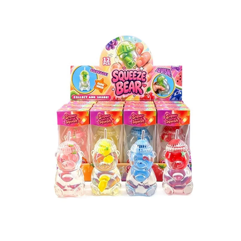 Fruit Bear Milk Tea Cup Squishy Toy Soft Stress Relief Desk Decoration Wholesale Squishy Toy 6