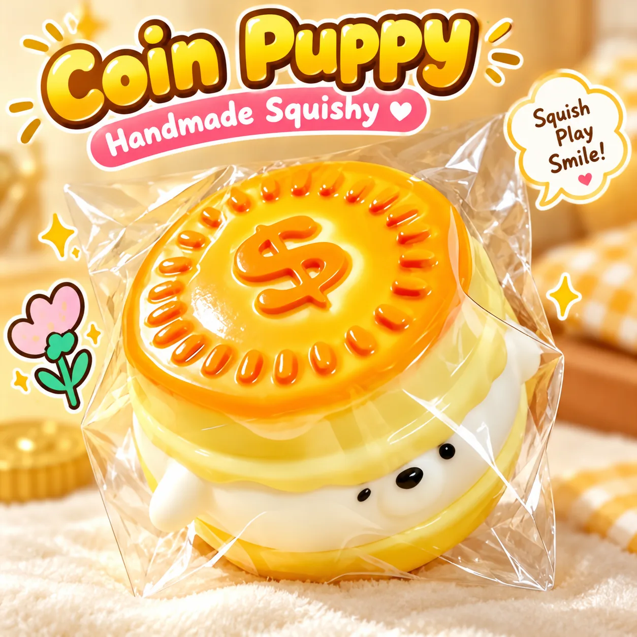 Coin Puppy Pudding Squishy Toy Slow Rising Stress Relief Toy Wholesale Squishy Toy 4