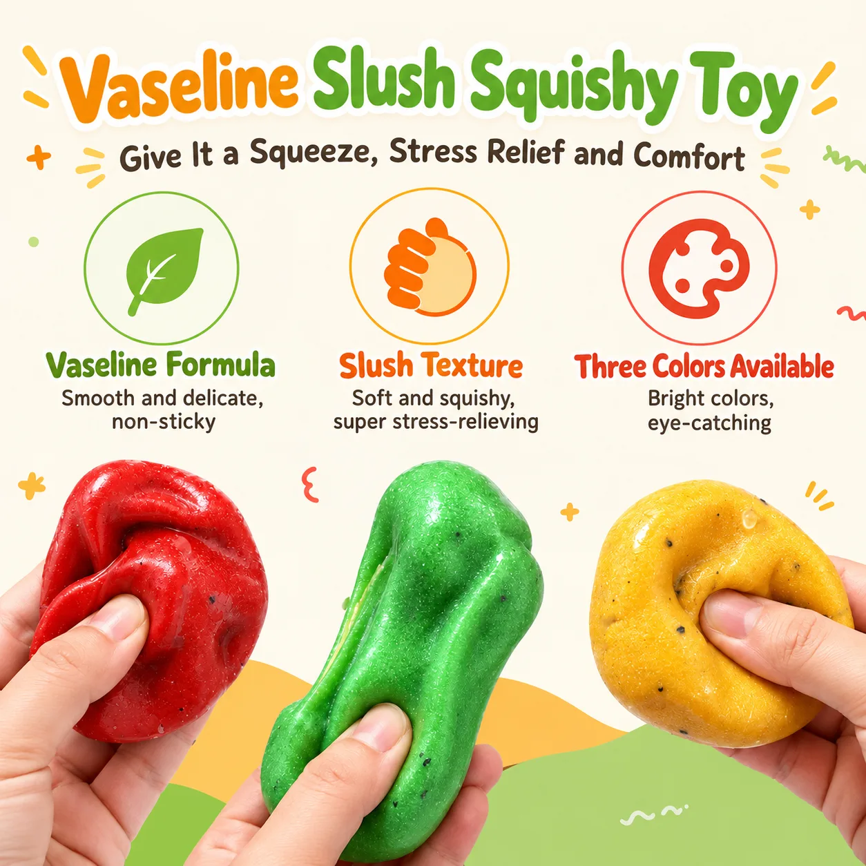 Vaseline Watermelon Slush Squishy Toy TPR Soft Stress Relief Fidget Toy Wholesale Squishy Toy 7
