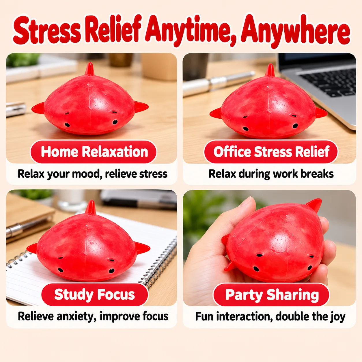 Clownfish Ice Sand Squishy Ball Stress Relief Toy Wholesale Squishy Toy 5