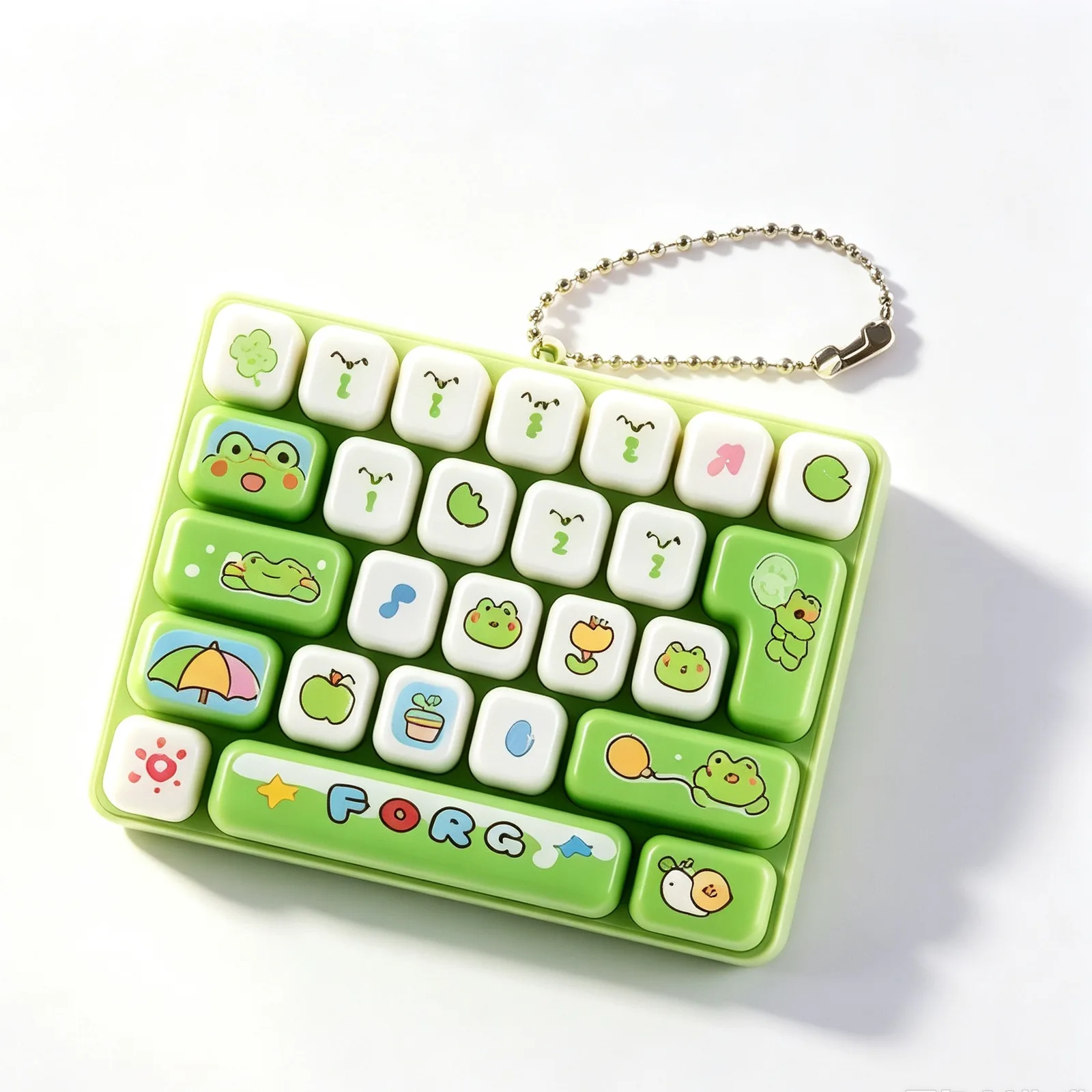 26-Key Keyboard Fidget Toy with Keychain - Animal Theme Mechanical Keyboard Stress Relief Keychain Wholesale Squishy Toy 2