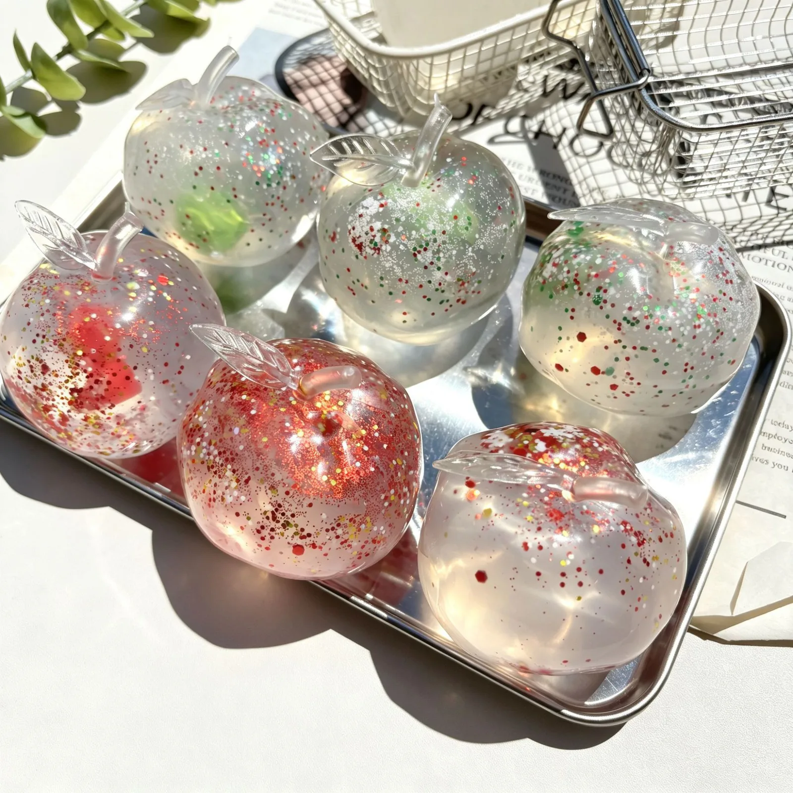 Glitter Apple Squishy Toy Soft TPR Stress Relief Fruit Squishy Wholesale Glitter Apple Squishy Toy Soft TPR Stress Relief Fruit Squishy Wholesale Squishy Toy