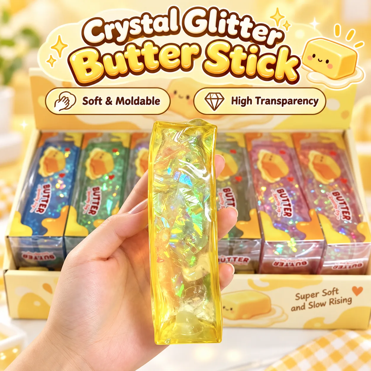 Crystal Glitter Butter Stick Squishy Toy Wholesale Squishy Toy 2