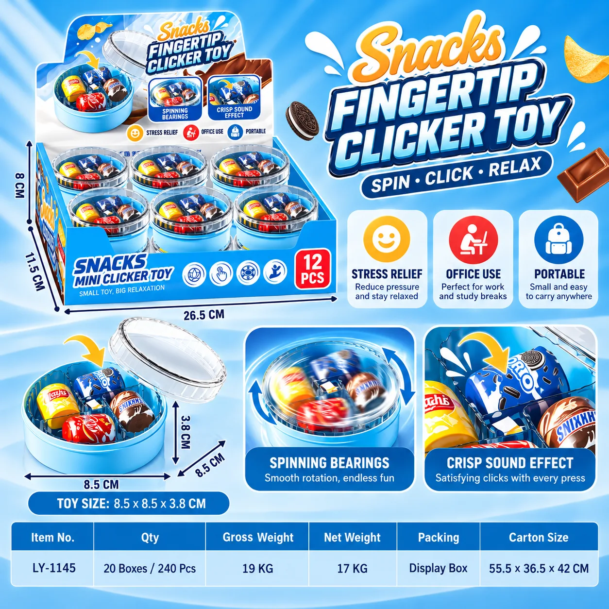 Food-Themed Fingertip Stress Relief Toy Assortment Wholesale Squishy Toy 8