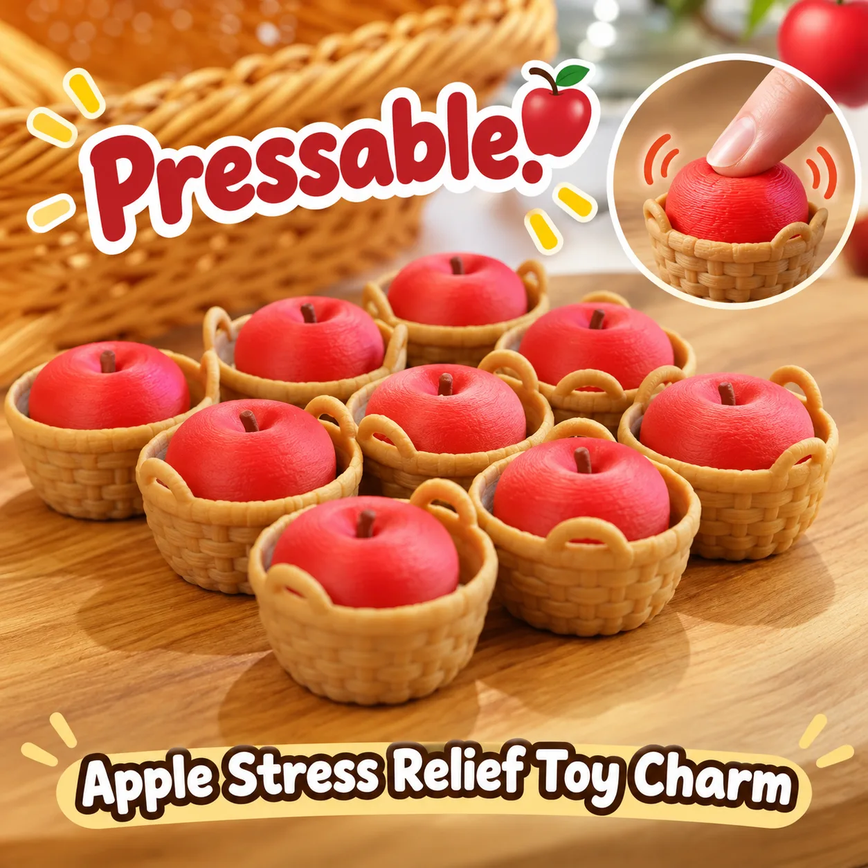 3D Printed Fruit & Veggie Clicker Keychain Squishy Toy Wholesale Squishy Toy 5