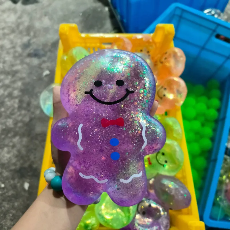 Jumbo Christmas Glitter Gingerbread Man Squishy Toy Wholesale Squishy Toy 5