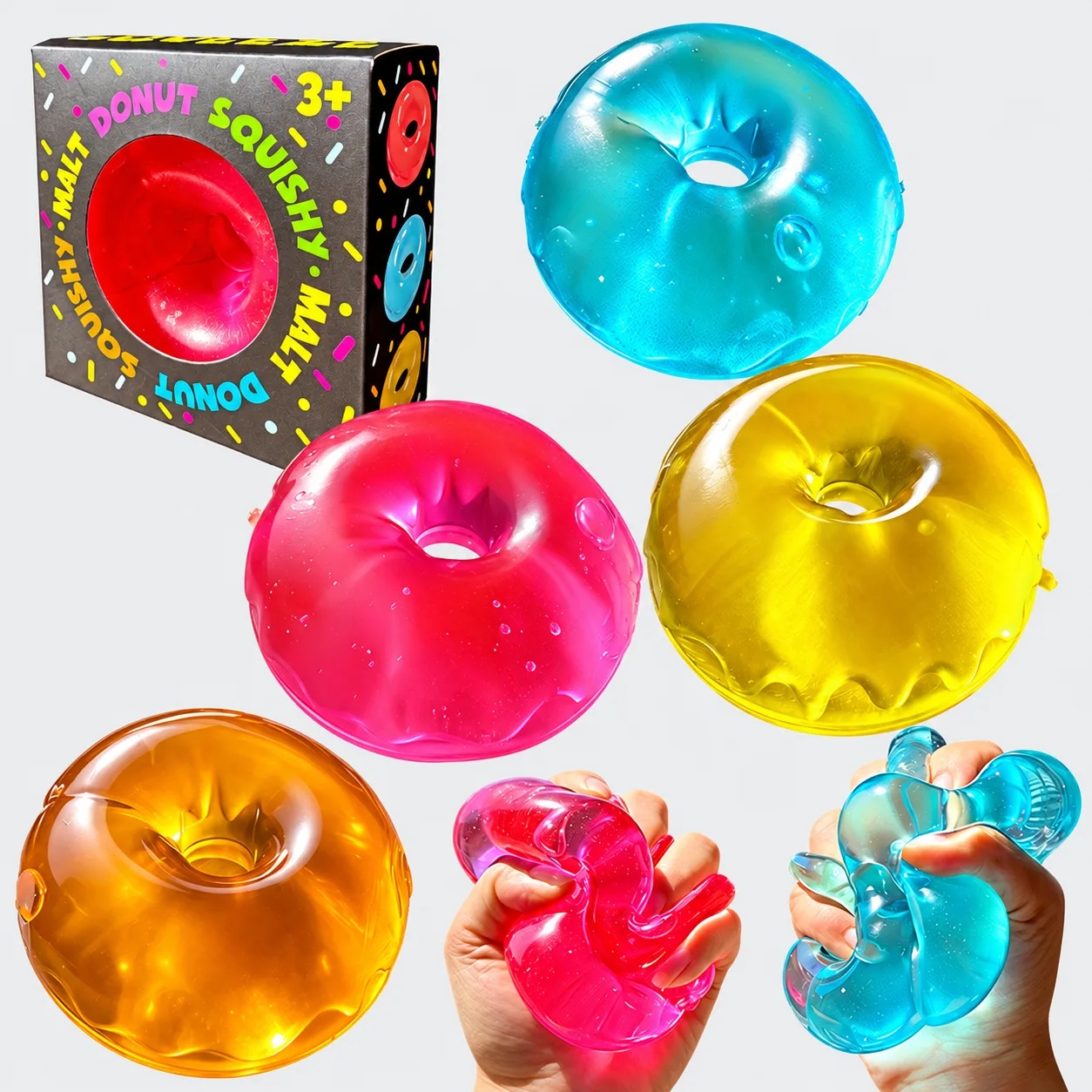 Malt Sugar Donut Squishy Toy Moldable Slow-Rising TPR Stress Relief Toy Wholesale Squishy Toy 9