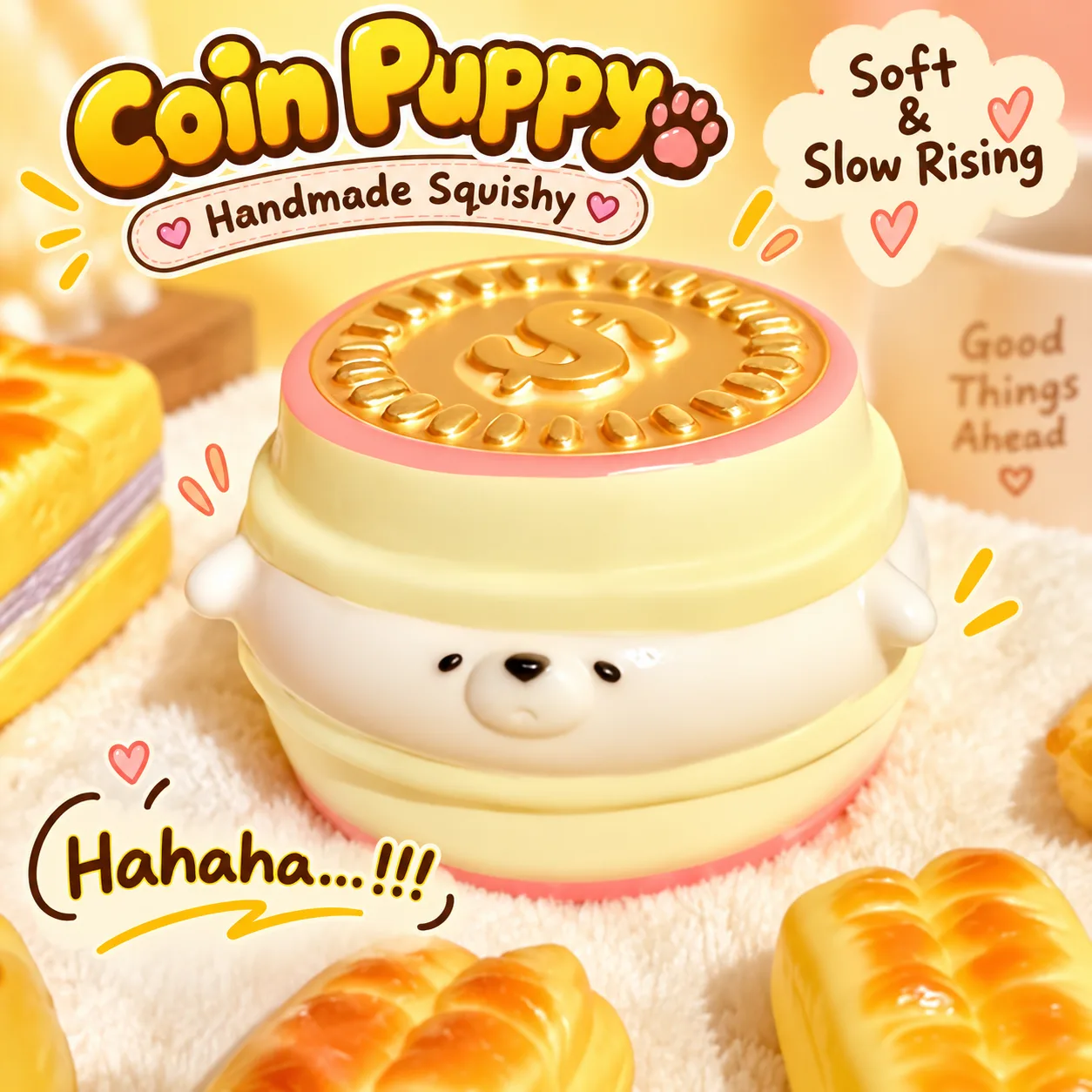 Coin Puppy Pudding Squishy Toy Slow Rising Stress Relief Toy Wholesale Squishy Toy 5