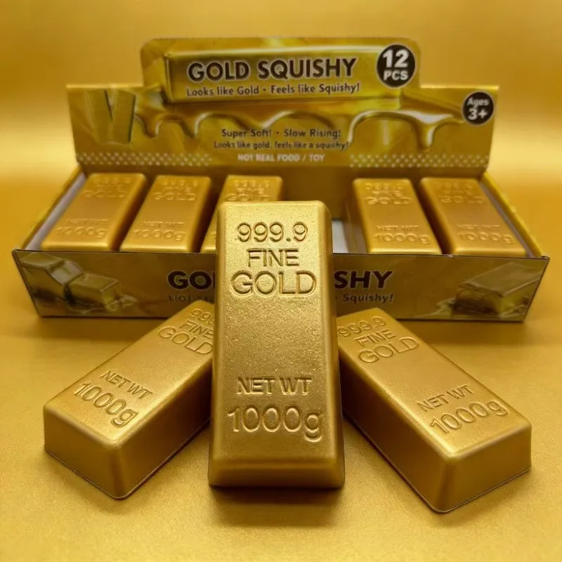 Realistic Gold Bar Squishy Toy Slow Rising Stress Relief Toy