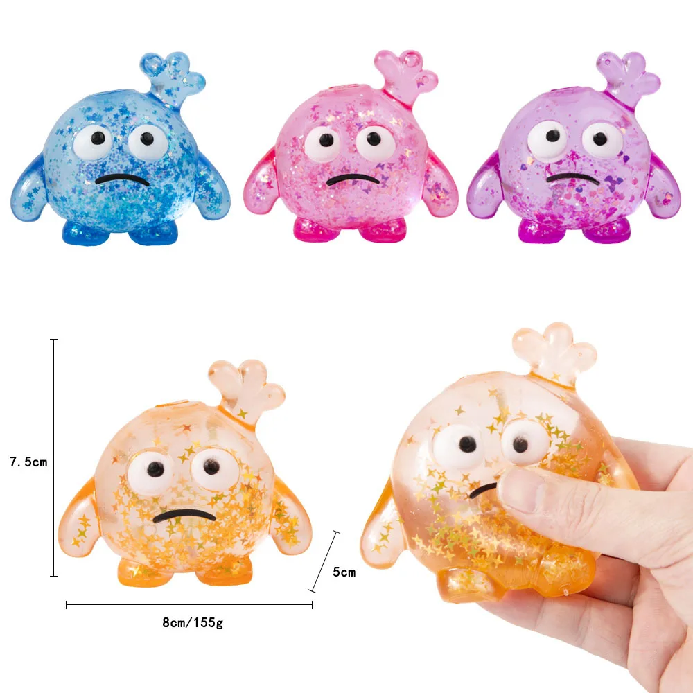 Monster Squishy Toy Glitter TPR Stress Relief Squeeze Ball Wholesale Squishy Toy 4