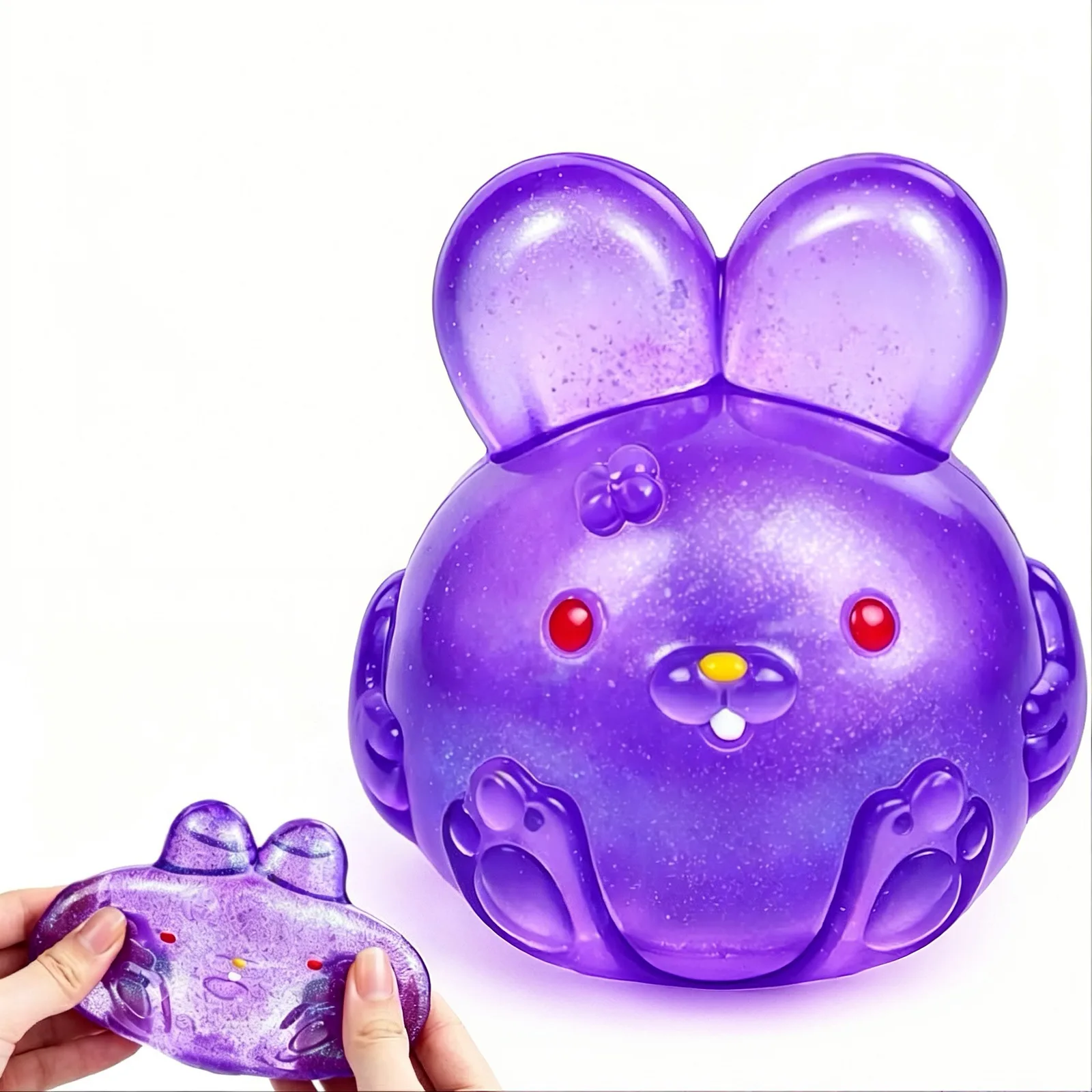 Jelly Hops Bunny Squishy Toy Soft TPR Glitter Stress Relief Squeeze Toy Wholesale Squishy Toy 5