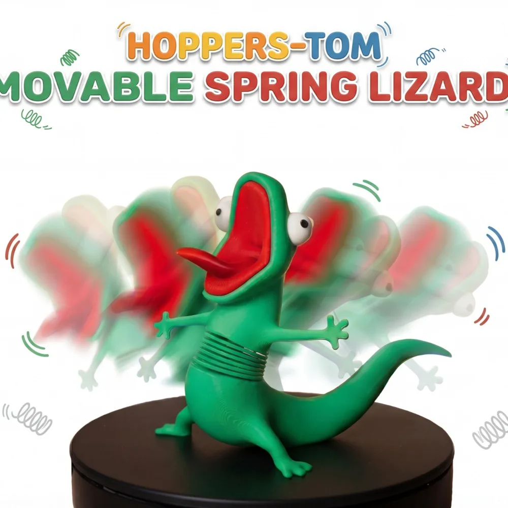 Spring Lizard Tom Fidget Toy 3D Printed Articulated Lizard Stress Relief Toy