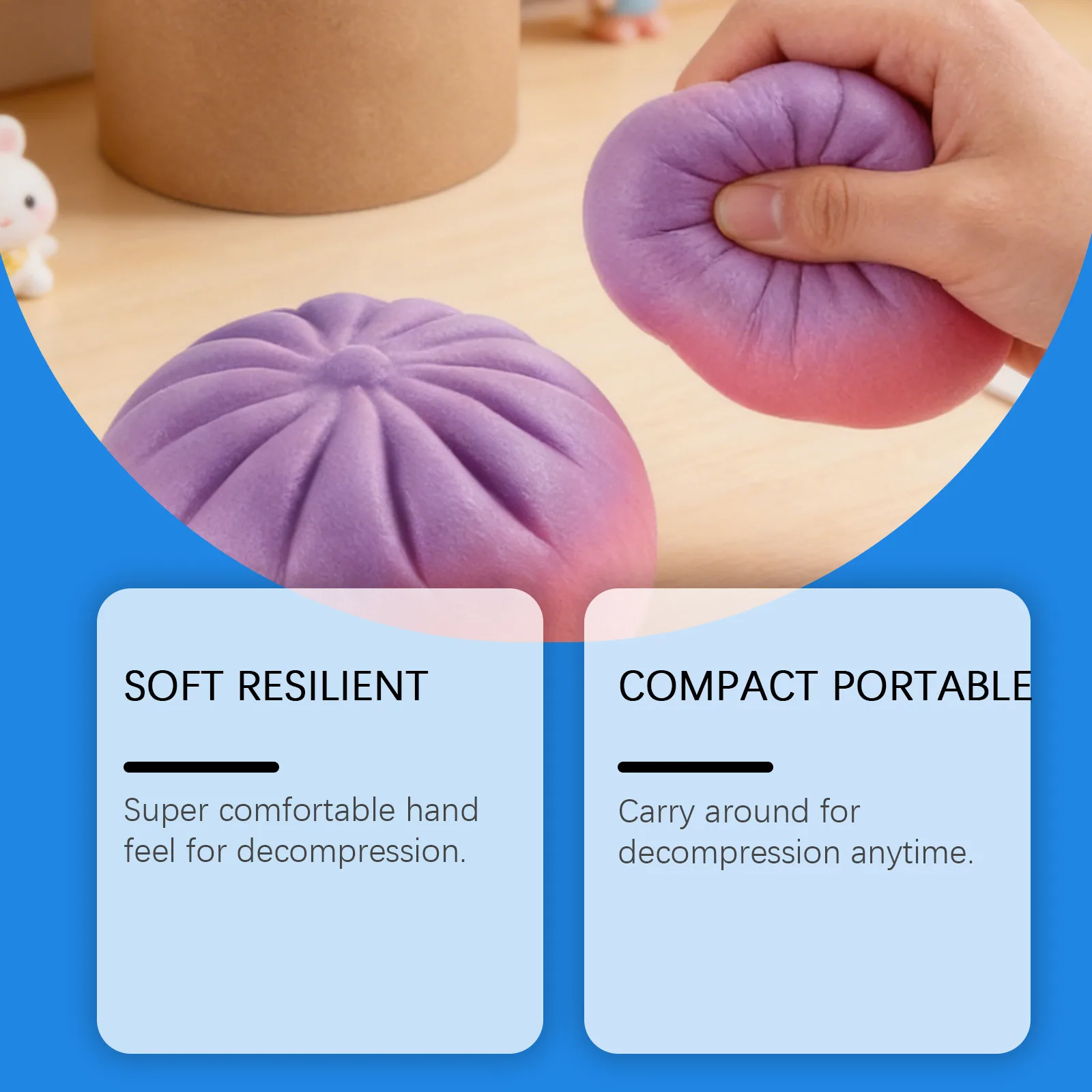 Rainbow Gradient Steamed Bun Dumpling Squishy Toy Soft TPR Stress Relief Toy Wholesale Squishy Toy 2