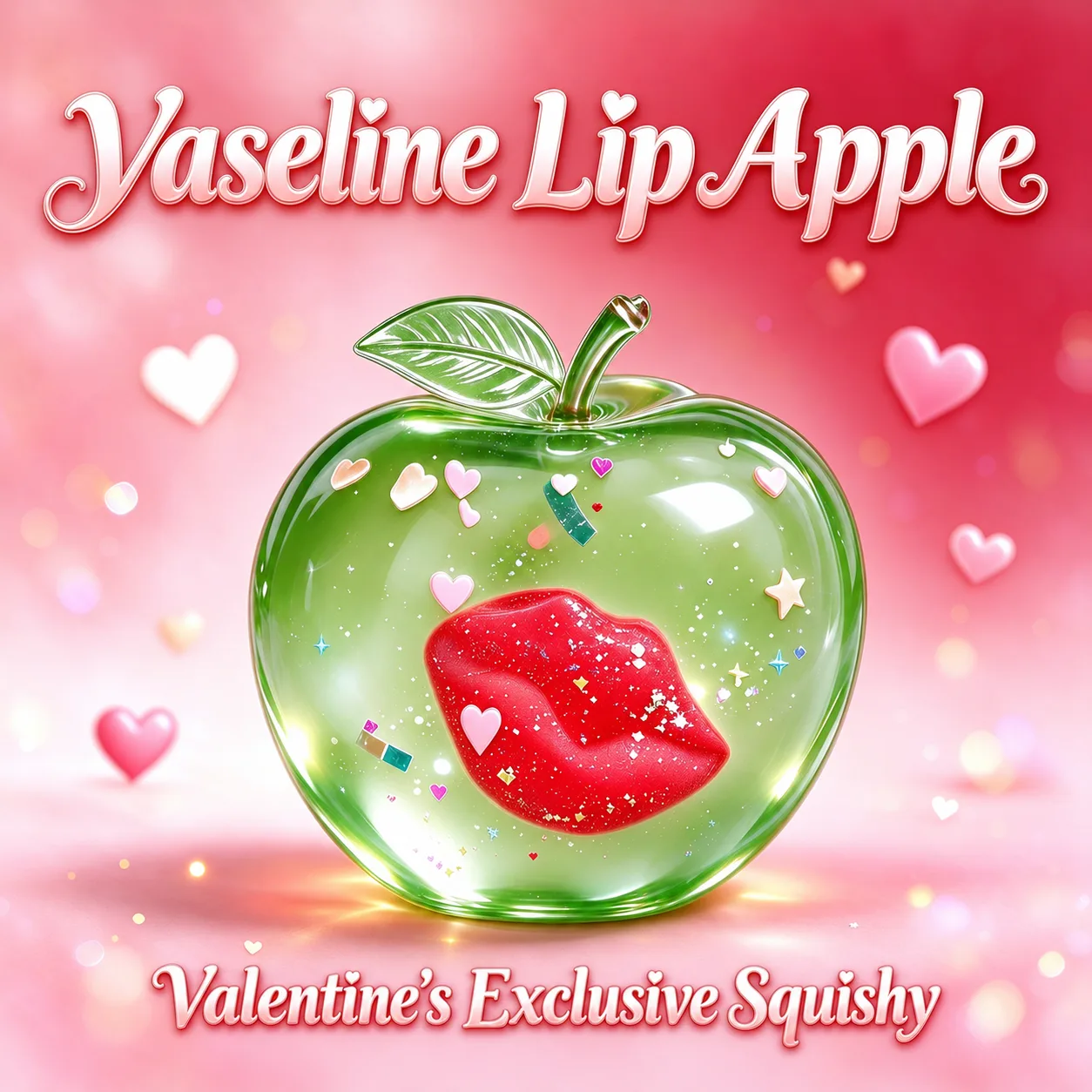 Valentine's Apple Red Lip Transparent TPR Squishy Toy Wholesale Squishy Toy 3