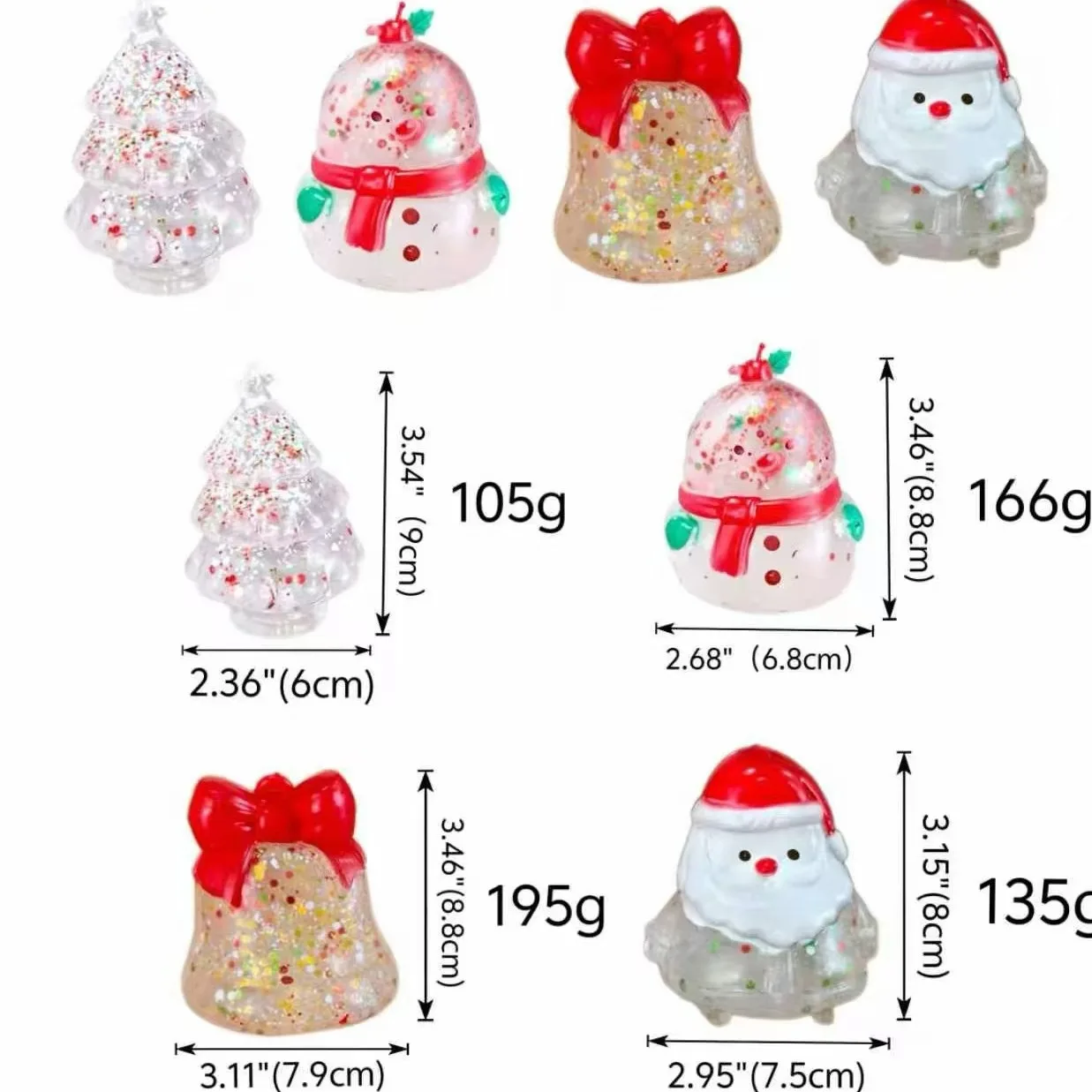 Christmas Slow-Rising Squishy Toy Set with Santa, Snowman, Tree and Bell Wholesale Squishy Toy 4