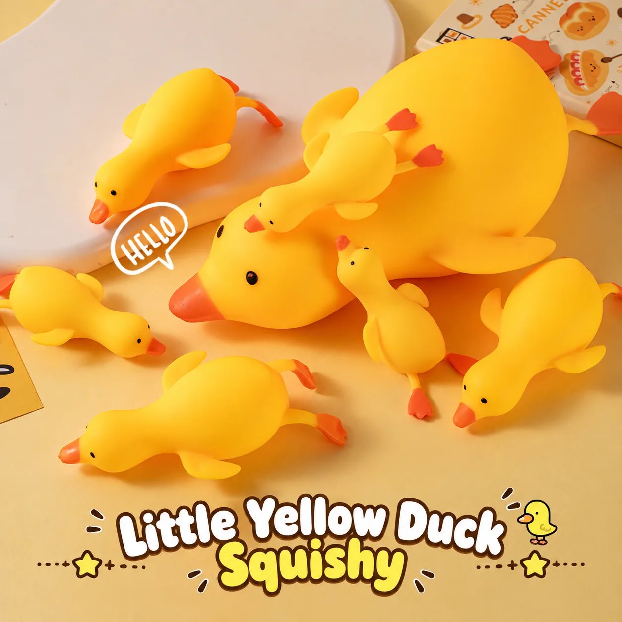 Creative Duck Squishy Toy TPR Soft Rubber Cartoon Duck Stress Relief Toy Factory Wholesale Wholesale Squishy Toy 5