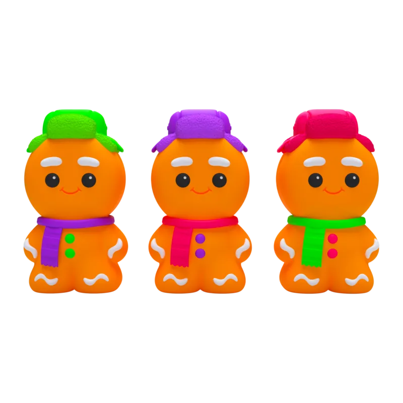 Ginger Glowman Squishy Toy PU Gingerbread Man Stress Relief Toy