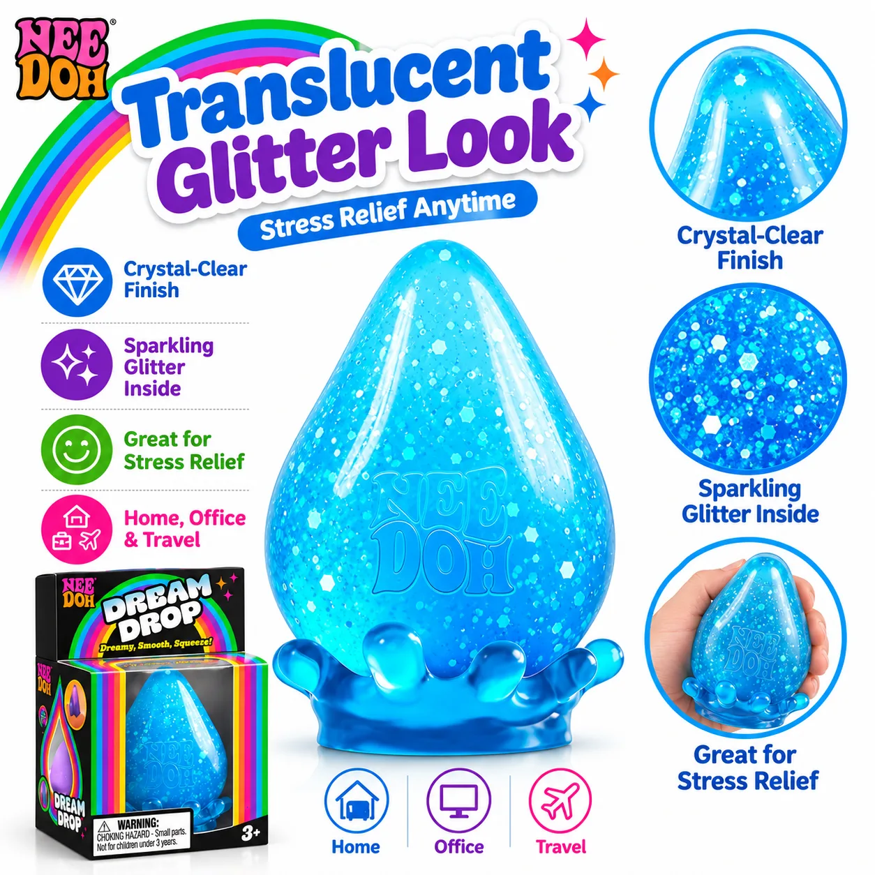 Dream Drop Teardrop Squishy Toy Glitter Sensory Stress Relief Toy Wholesale Squishy Toy 5
