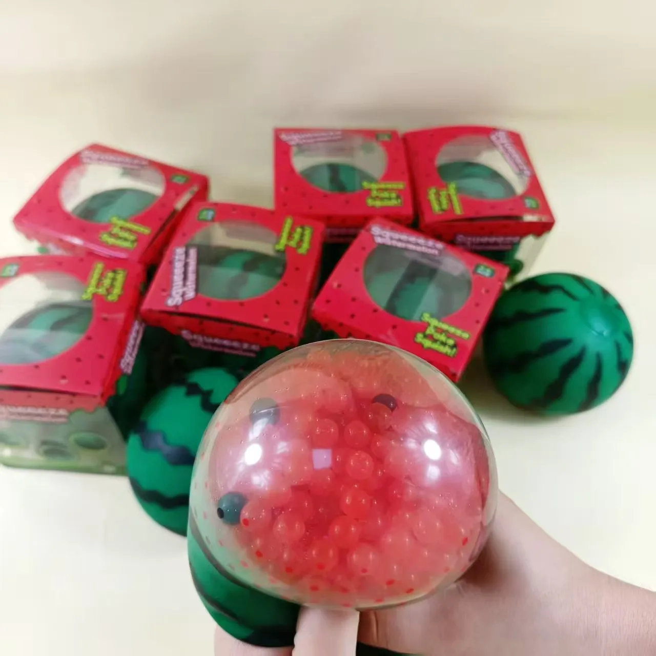 Large Bead-Filled Watermelon Squishy Toy Realistic Fruit Stress Relief Ball Wholesale Squishy Toy 3