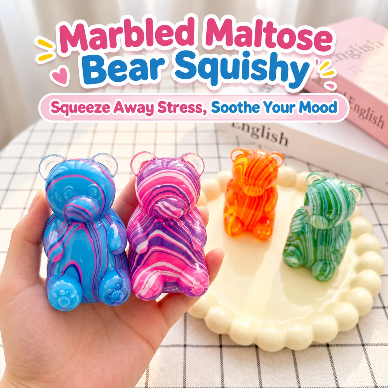 Marbled Bear Squishy Toy Soft Slow-Rising Stress Relief Toy Wholesale Squishy Toy 8