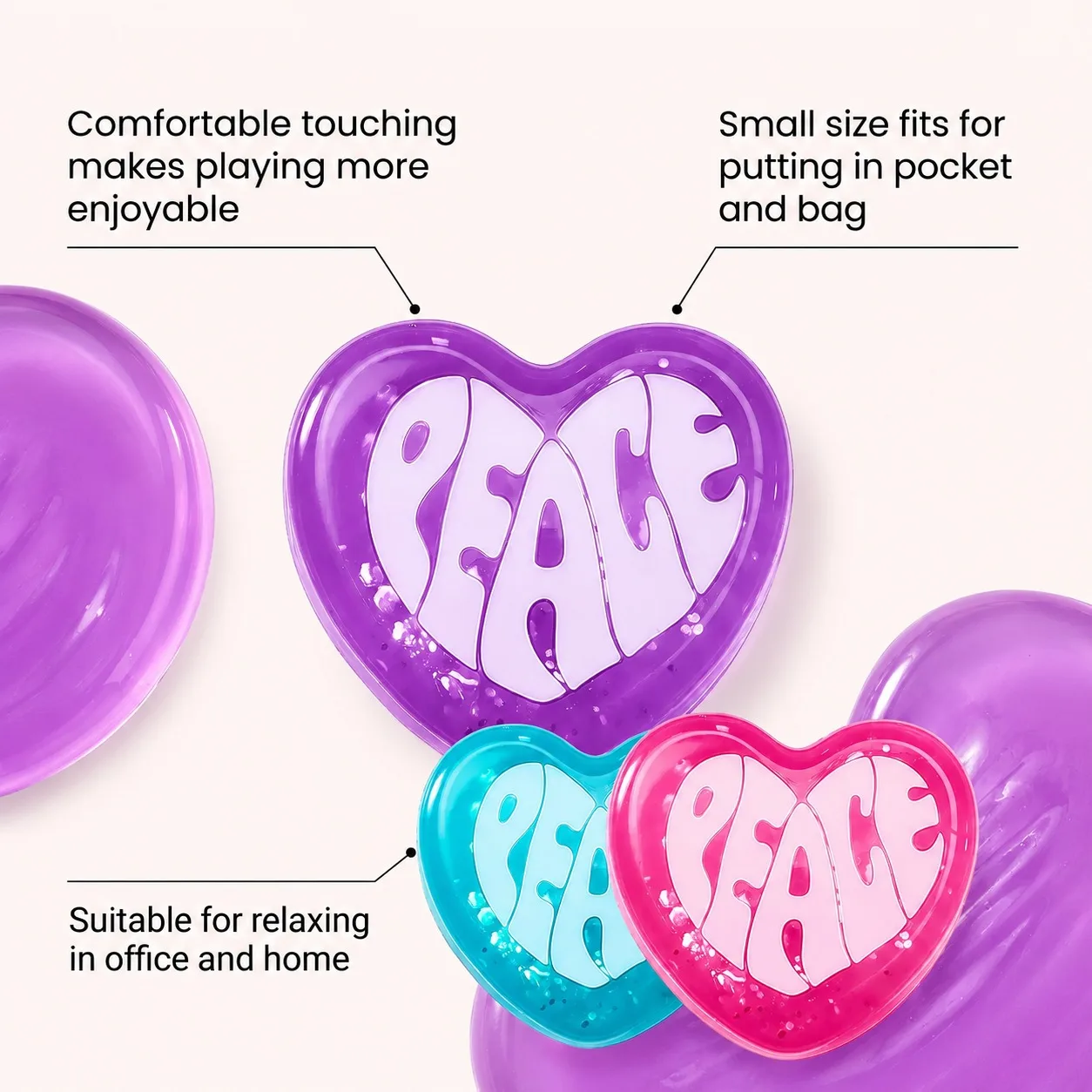Heart-Shaped Squishy Stress Relief Toy Soft TPR Squeeze Toy Wholesale Squishy Toy 3