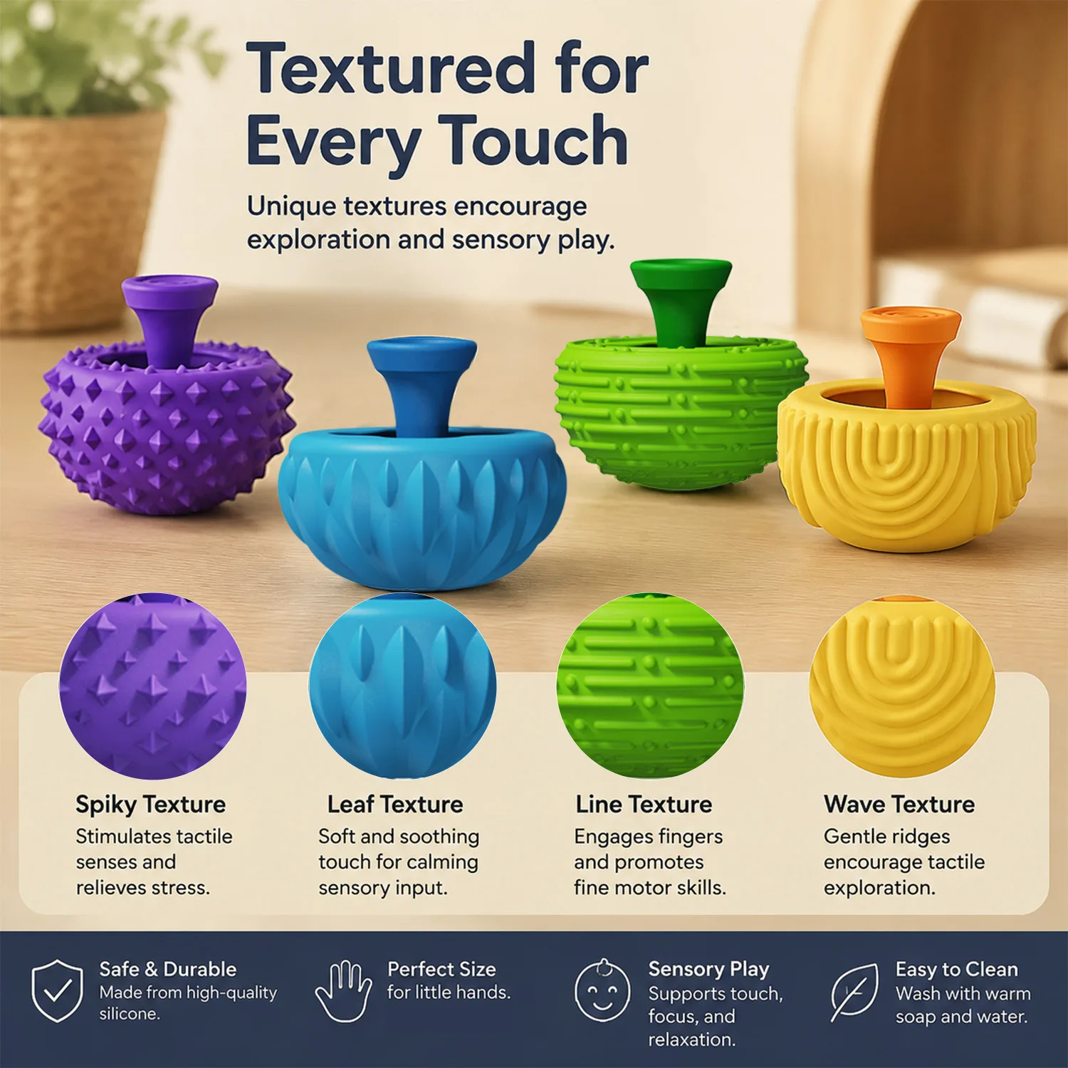 Silicone Thumb Rocker Sensory Fidget Toy Set