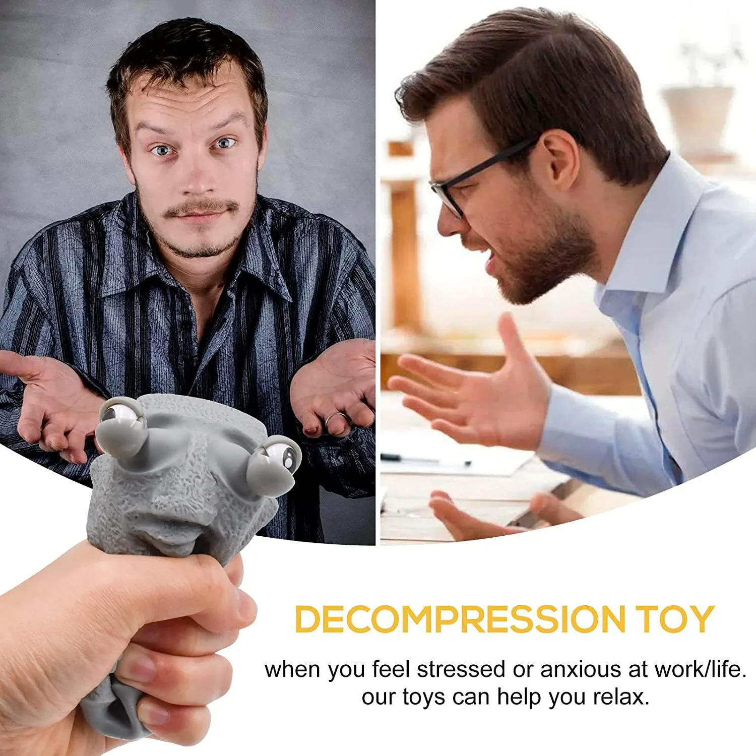 Pop-Eyed Stone Man Squishy Toy TPR Stress Relief Fidget Toy Wholesale Squishy Toy 7