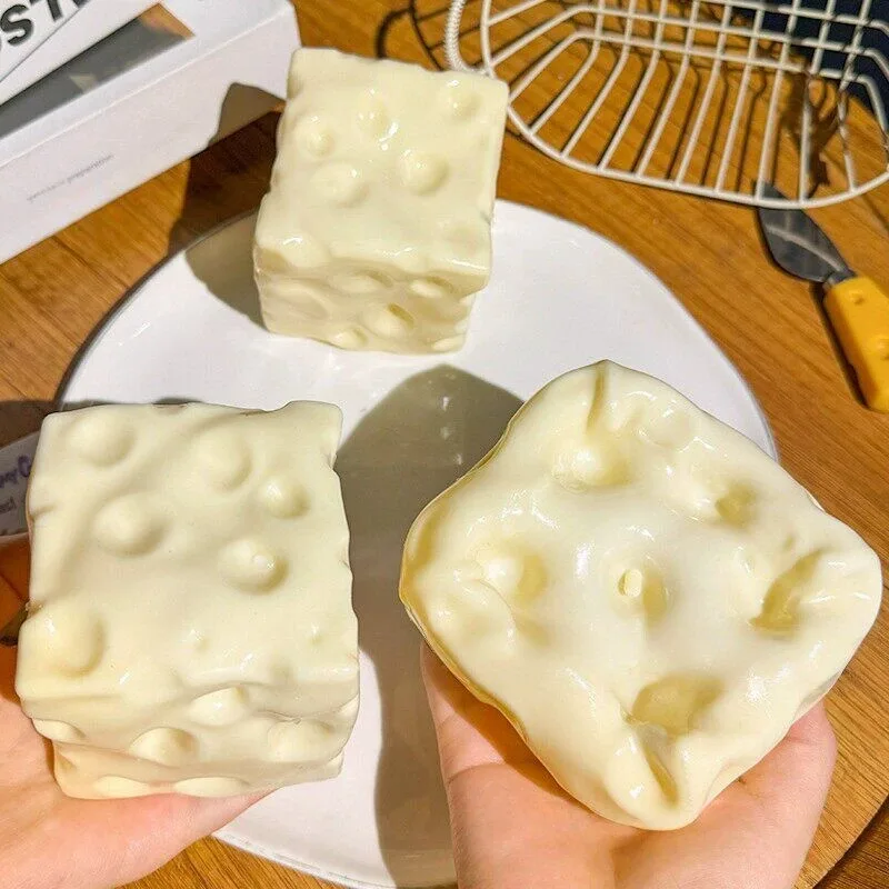 Jumbo Cheese Cube Squishy Toy Soft TPR Stress Relief Squeeze Toy Wholesale Squishy Toy 5